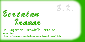 bertalan kramar business card